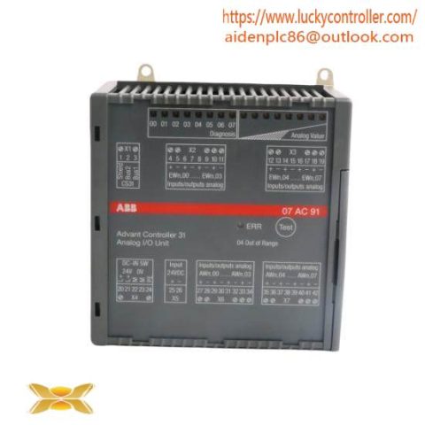 ABB 07AC91 GJR5252300R0101 - Advanced Analog Input/Output Unit for Industrial Automation
